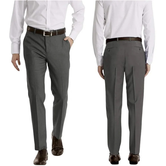 NWT Calvin Klein Mens 34x30 Jerome Slim Fit Stretch Trouser Dress Pants Med Grey - Picture 1 of 16